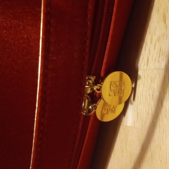 ESTEE LAUDER SUITCASE TYPE MAKEUP BAG LARGE RED GOLD - Picture 2 of 10